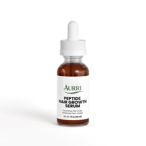 Peptide hair growth serum bottle with dropper, scalp nourishing treatment, 30ml