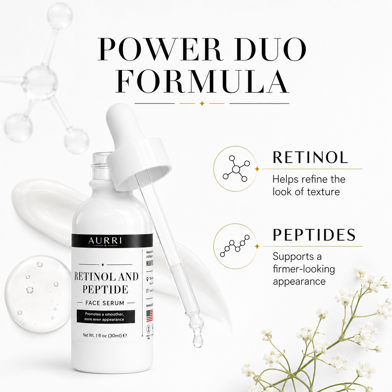 Retinol and Peptide Face Serum - AURRI