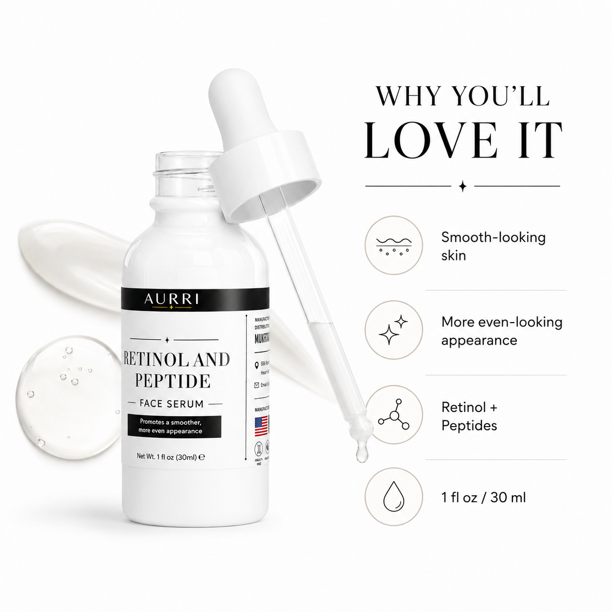 Retinol and Peptide Face Serum