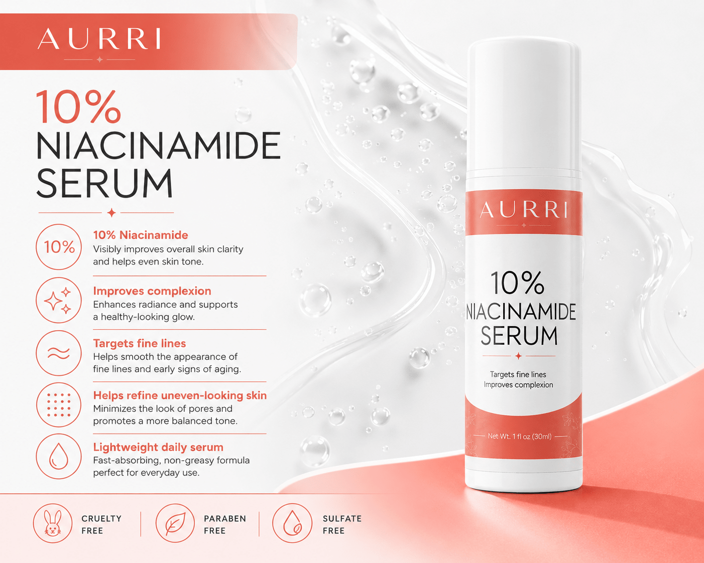 10% Niacinamide Serum - AURRI