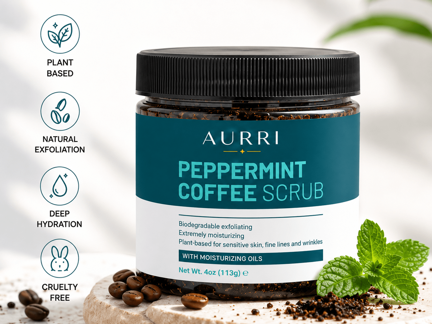 Peppermint Coffee Scrub - AURRI
