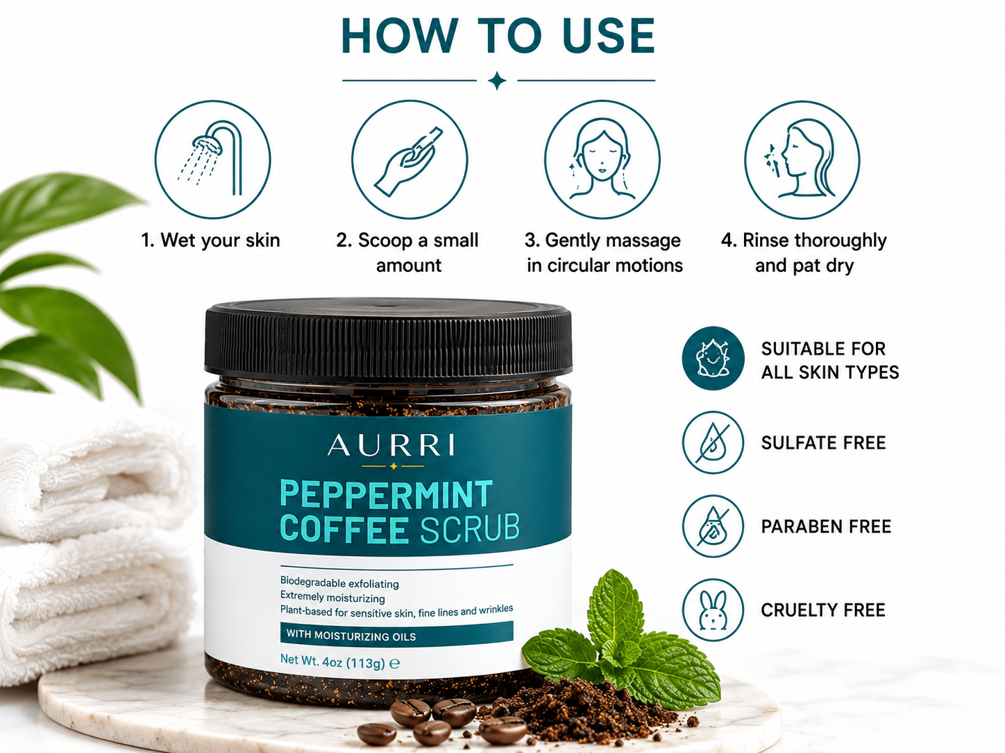 Peppermint Coffee Scrub - AURRI