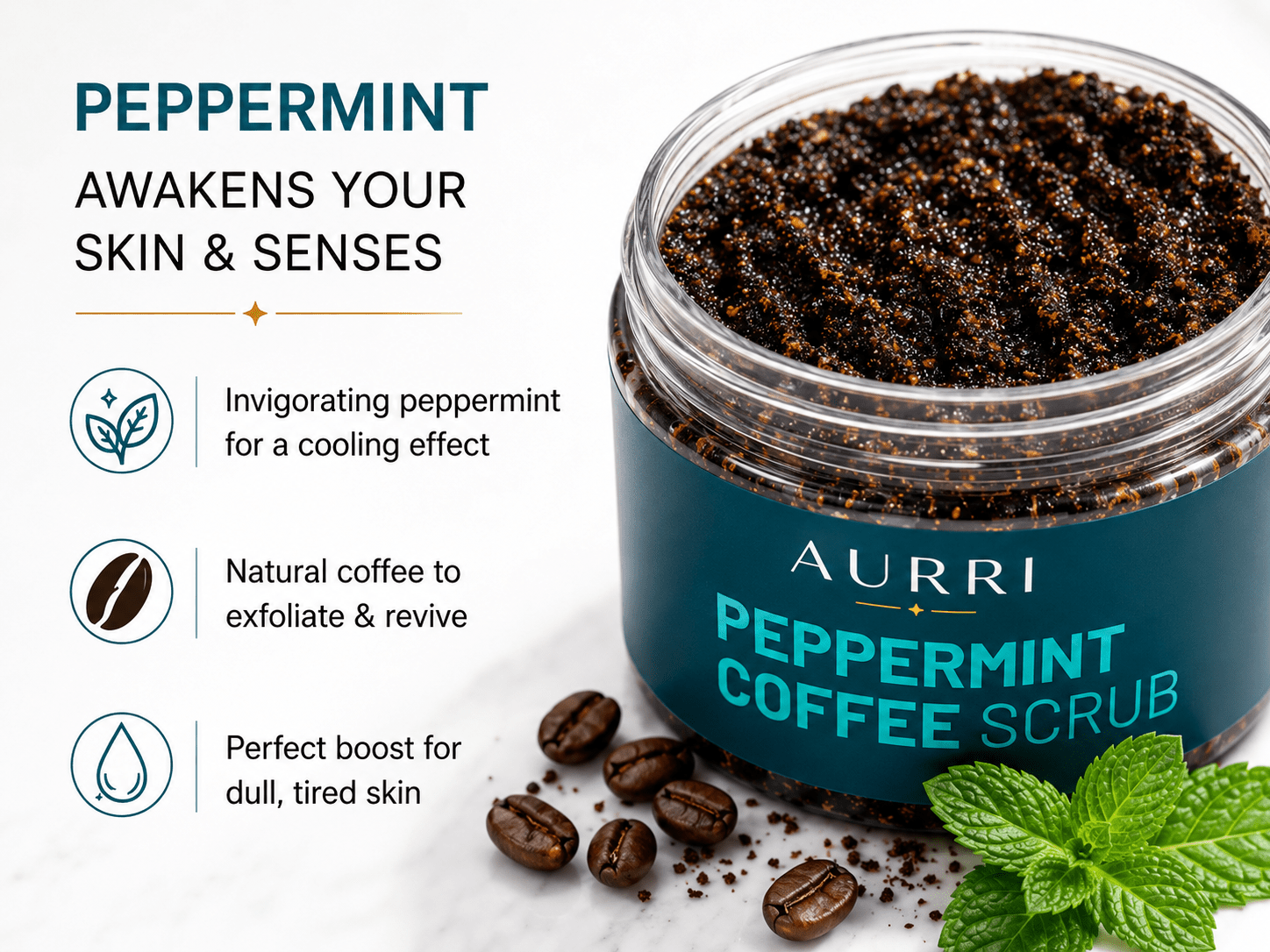 Peppermint Coffee Scrub - AURRI